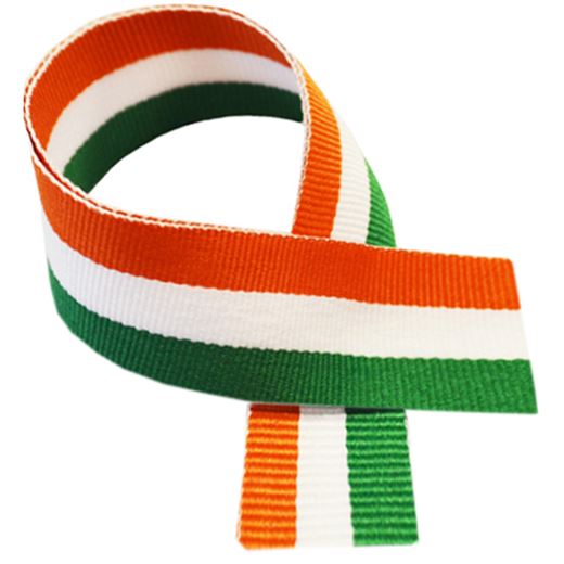 Green, White & Orange Medal Ribbon 80cm (32")