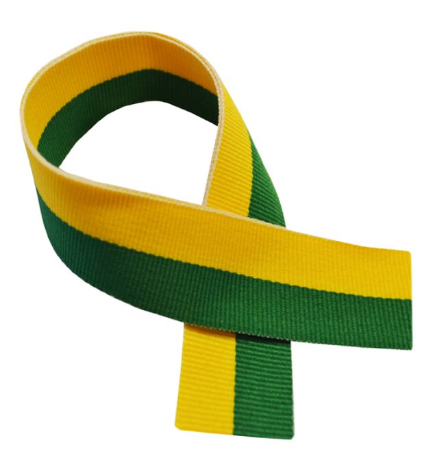 Green & Yellow Medal Ribbon 76 cm (30")