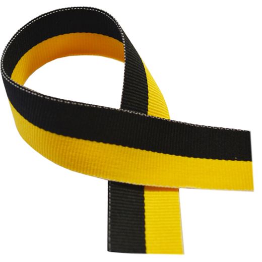 Black & Yellow Medal Ribbon 80cm (32")