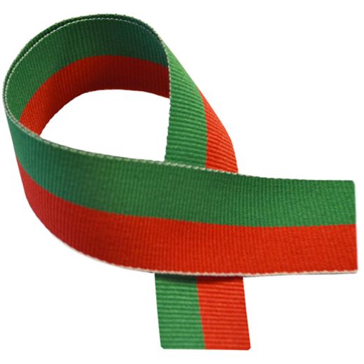 Red & Green Medal Ribbon 80cm (32")