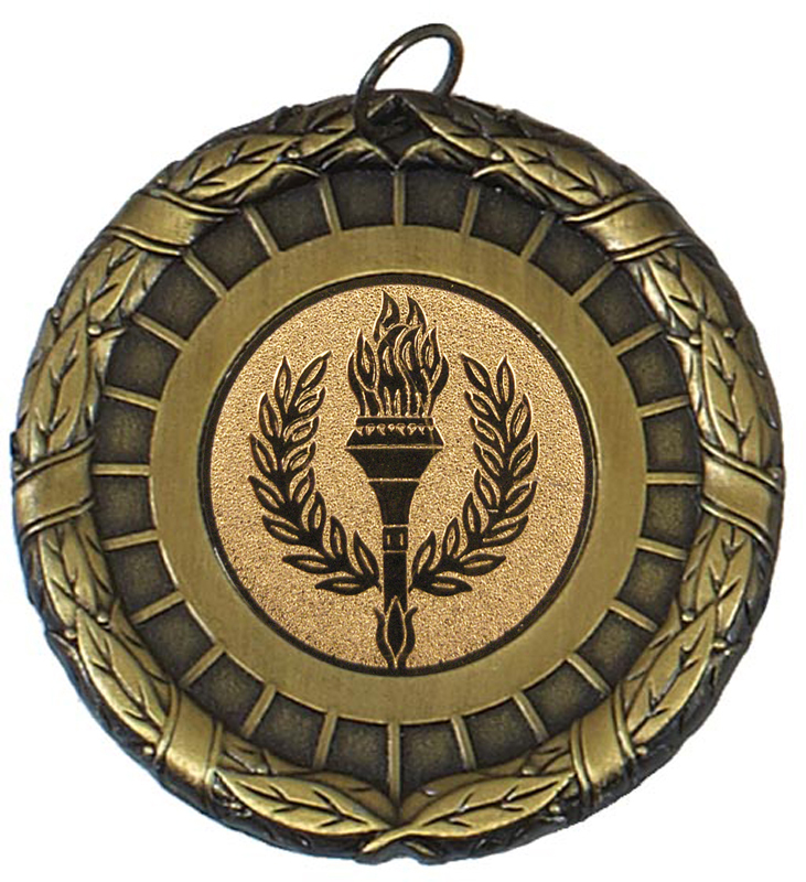 Gold Laurel Wreath Medal Centre Disc 50mm (2")
