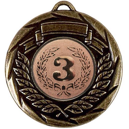 Multi Sport Barrel Plated Bronze Medal 50mm (2")