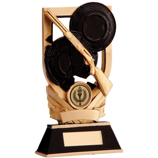 Black & Gold Clay Pigeon Plaque Trophy 15cm (6")