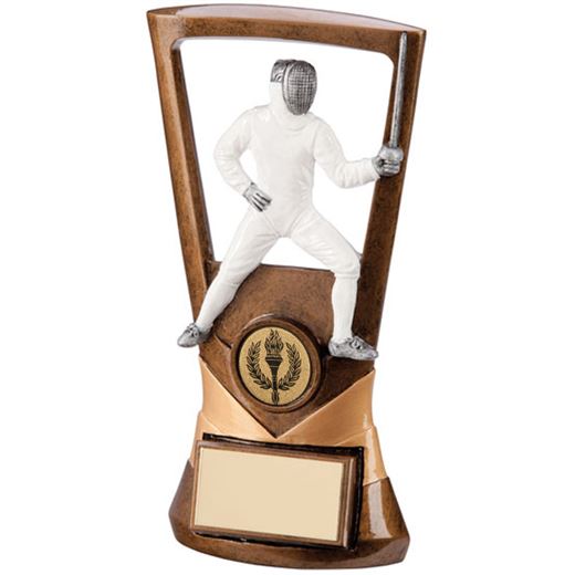 Gold Resin Velocity Fencing Plaque Trophy 18.5cm (7.25")