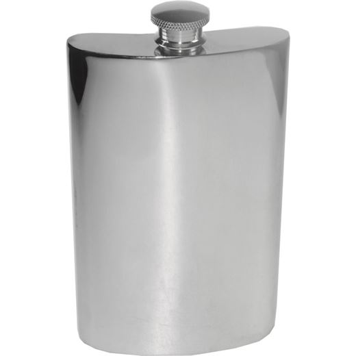 8oz Plain Polished Sheffield Pewter Hip Flask 14cm (5.5")