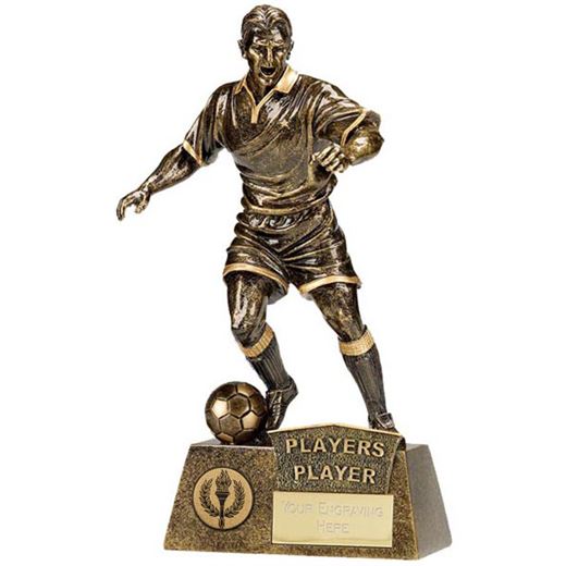 Antique Gold Pinnacle Players Player Football Trophy 22cm (8.75")