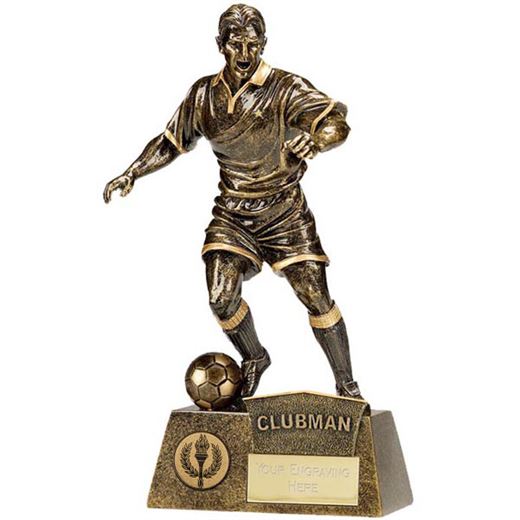 Antique Gold Pinnacle Clubman Football Trophy 22cm (8.75")