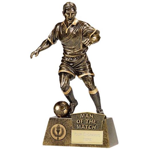 Antique Gold Pinnacle Man of The Match Football Trophy 22cm (8.75")