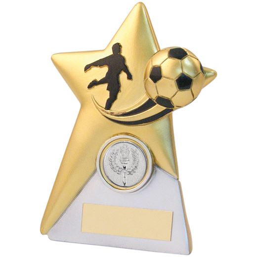 Gold & Silver Football Star Plaque Trophy 15cm (6")