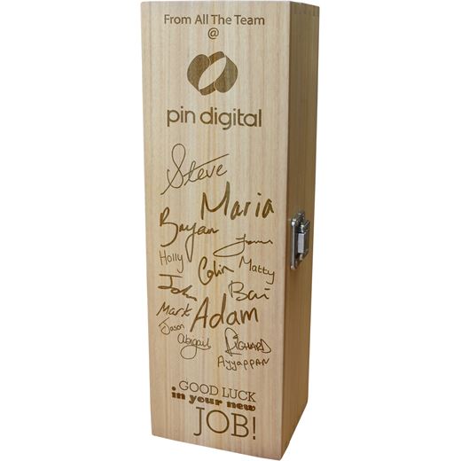 Bespoke Good Luck Personalised Wooden Wine Box - 35cm (13.75")