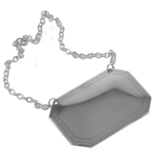 Plain Rectangle Decanter Label with Chain