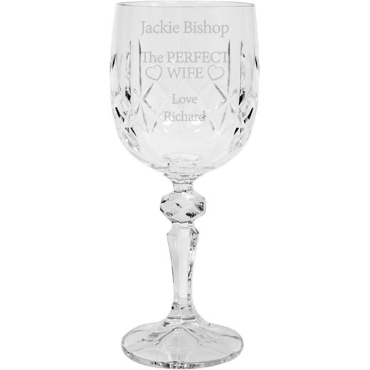 The Perfect Wife Personalised Crystal Wine Glass 18cm (7")