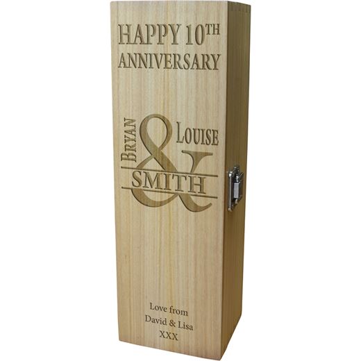 Happy Anniversary Personalised Wine Box - Mr & Mrs Design 35cm (13.75")