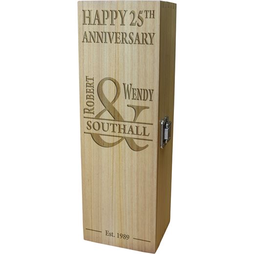 Mr & Mrs Happy Anniversary Personalised Wine Box 35cm (13.75")
