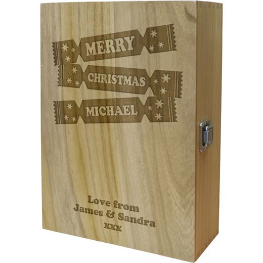 Christmas Cracker Double Wine Box - Cracker Design 35cm (13.75")
