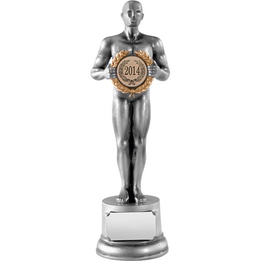 Silver Resin Achievement Statue Award with Laurel Wreath 21cm (8.25")