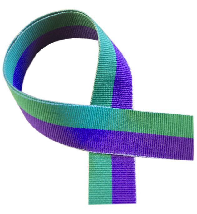 Green and Purple Medal Ribbon 80cm (32")