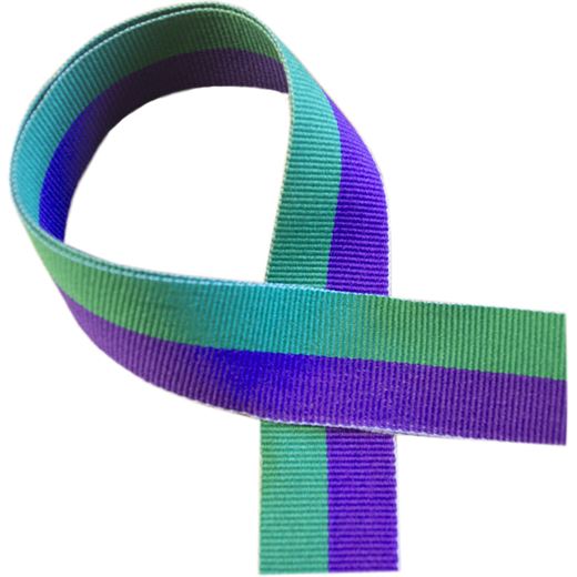 Green and Purple Medal Ribbon 80cm (32")