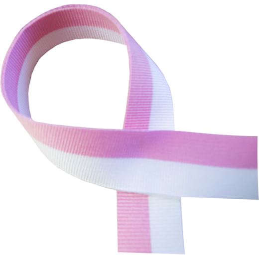 Pink and White Medal Ribbon 80cm (32")
