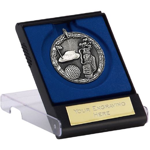 Silver Laurel Wreath Golf Medal with Medal Case 50mm (2")