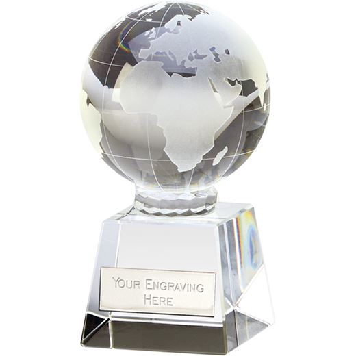 Victory Globe Optical Crystal Glass Award 14cm (5.5")