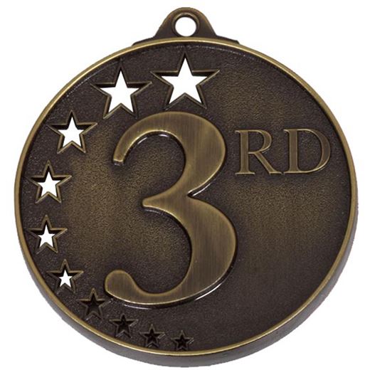 Bronze 3rd Place Medal with Stars 52mm (2")