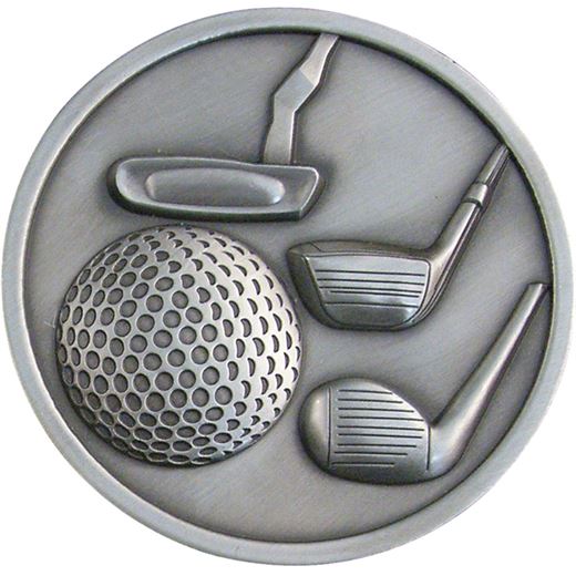 Antique Silver Golf Clubs Medallion 70mm (2.75")