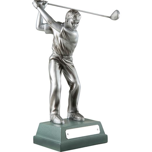 Silver Finish Full Swing Male Golfer Trophy 15cm (6")
