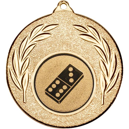 Gold Leaf Medal with 1" Domino Centre Disc 50mm (2")