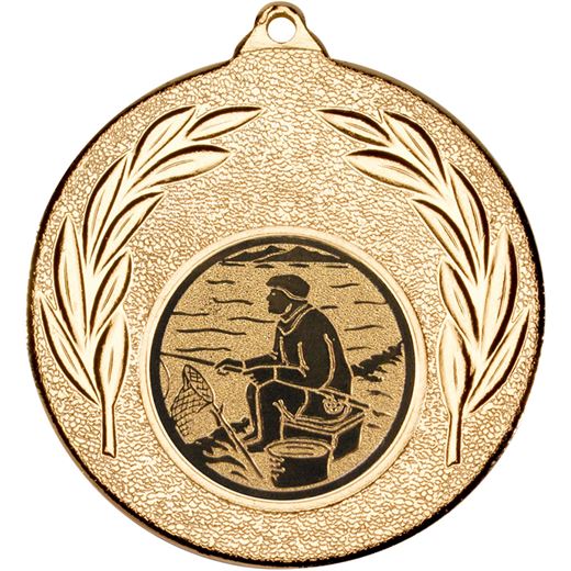 Gold Leaf Medal with 1" Fishing Centre Disc 50mm (2")