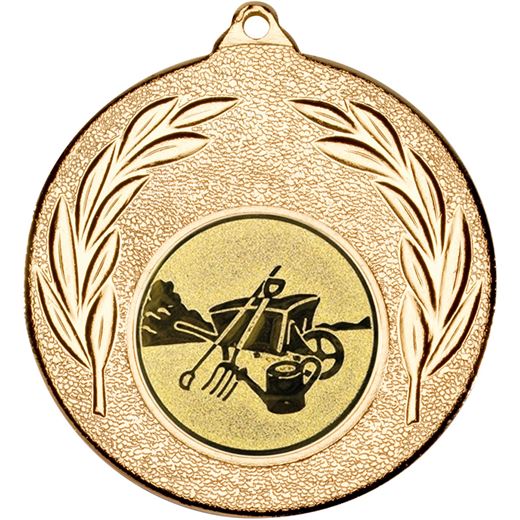 Gold Leaf Medal with 1" Gardening Centre Disc 50mm (2")
