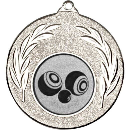 Silver Leaf Medal with 1" Bowls Centre Disc 50mm (2")
