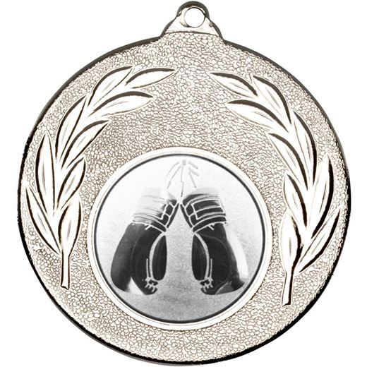 Silver Leaf Medal with 1" Boxing Centre Disc 50mm (2")