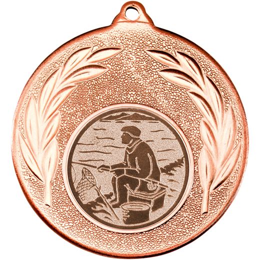 Bronze Leaf Medal with 1" Fishing Centre Disc 50mm (2")