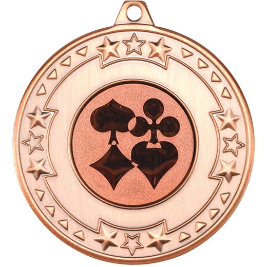 Bronze Star & Pattern Medal with 1" Cards Centre Disc 50mm (2")