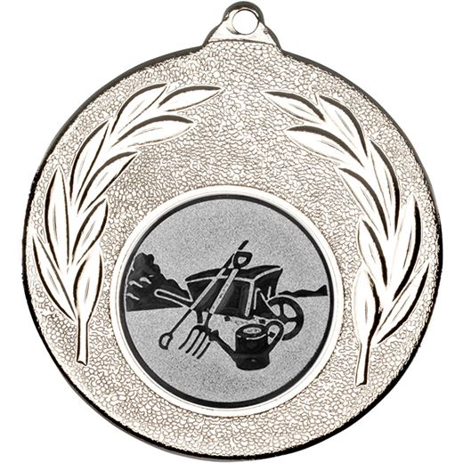 Silver Leaf Medal with 1" Gardening Centre Disc 50mm (2")