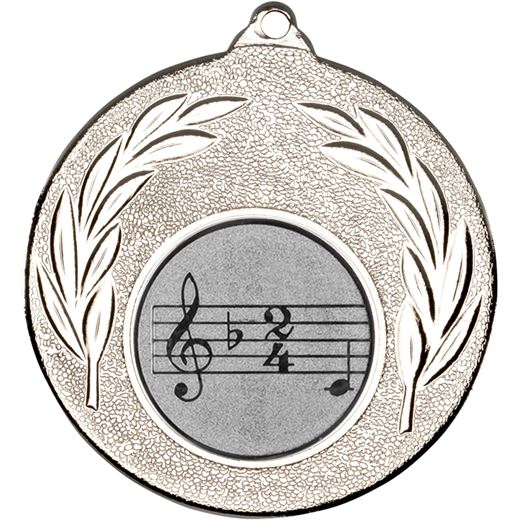 Silver Leaf Medal with 1" Singing/Music Centre Disc 50mm (2")