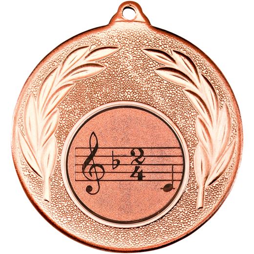 Bronze Leaf Medal with 1" Singing/Music Centre Disc 50mm (2")