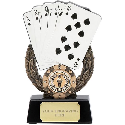 Playing Cards Trophy with Playing Cards 18cm (7")