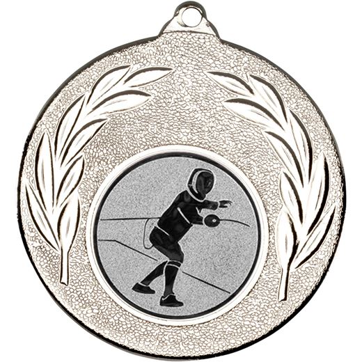 Silver Leaf Medal with 1" Fencing Centre Disc 50mm (2")