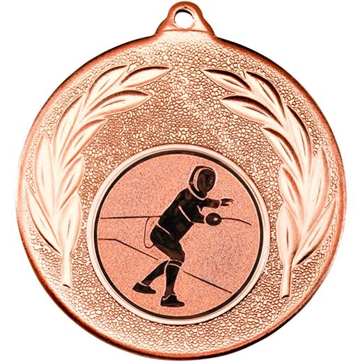 Bronze Leaf Medal with 1" Fencing Centre Disc 50mm (2")