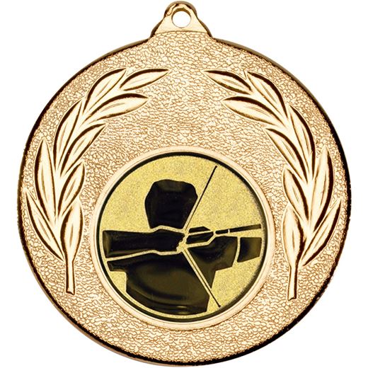 Gold Leaf Medal with 1" Archery Centre Disc 50mm (2")
