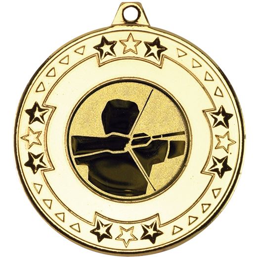 Gold Star & Pattern Medal with 1" Archery Centre Disc 50mm (2")