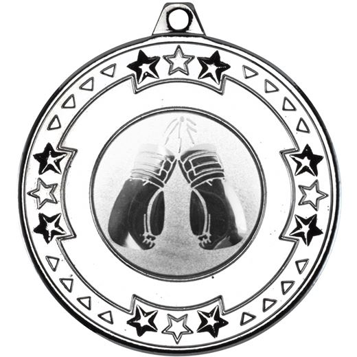 Silver Star & Pattern Medal with 1" Boxing Centre Disc 50mm (2")