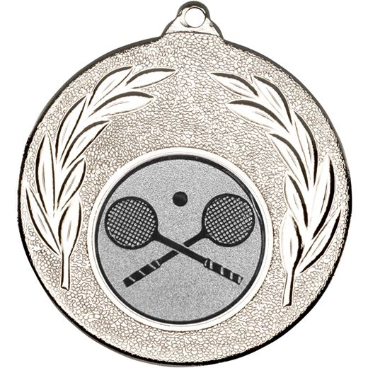 Silver Leaf Medal with 1" Squash Centre Disc 50mm (2")