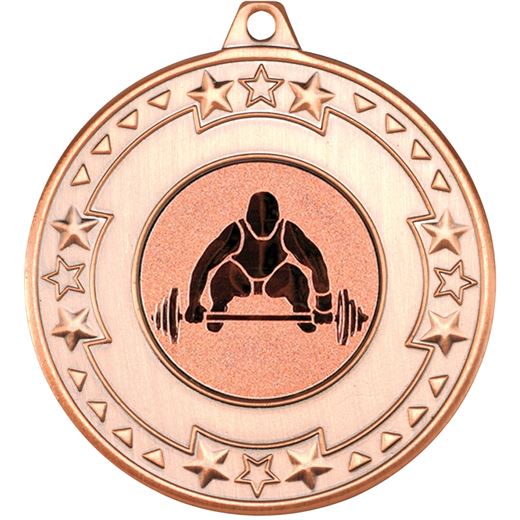 Bronze Star & Pattern Medal with 1" Weight Lifting Centre Disc 50mm (2")