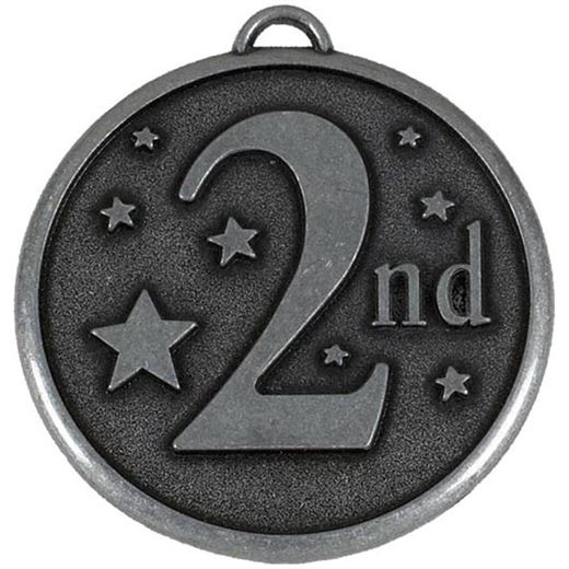 Silver 2nd Place Stars Medal 50mm (2")