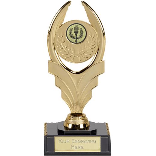 Gold Laurel Trophy on Black Base 15cm (6")