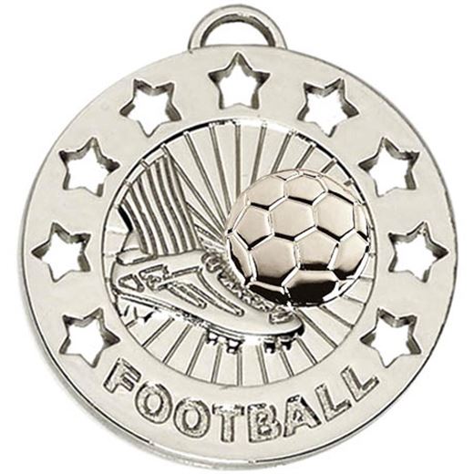 Silver Spectrum Football Medal 40mm (1.5")