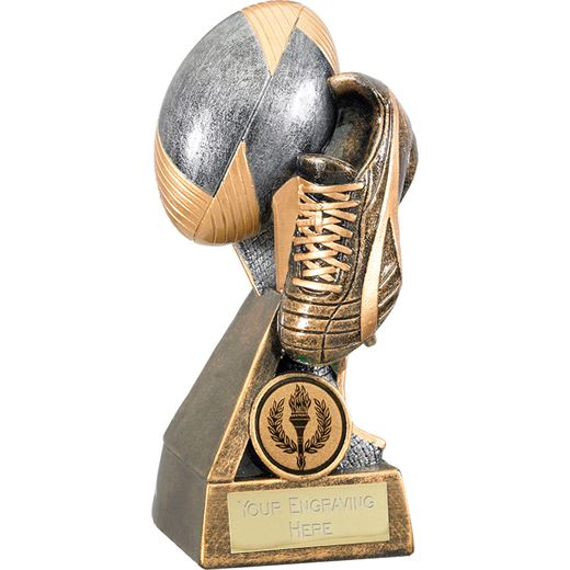 Vanquish Ball & Boot Rugby Trophy 15cm (5.75")